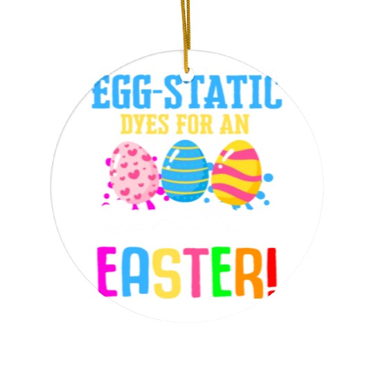 Easter Colorful Egg Dye Rabbit Egg Hunt Ceramic Ornaments