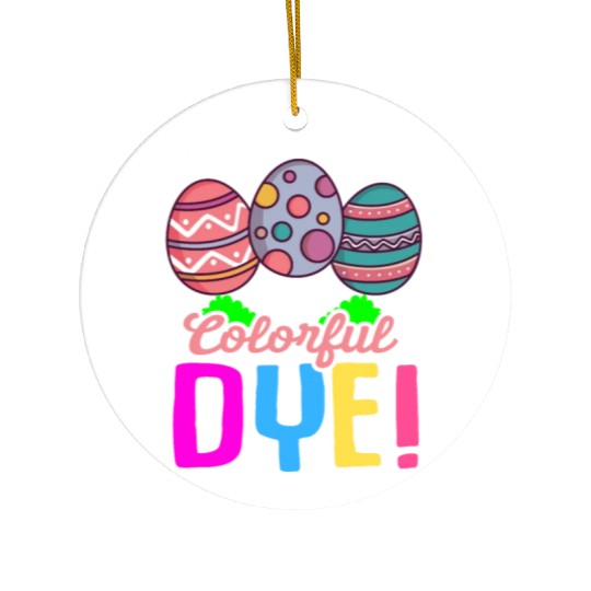 Easter Colorful Egg Dye Rabbit Egg Hunt Ceramic Ornaments