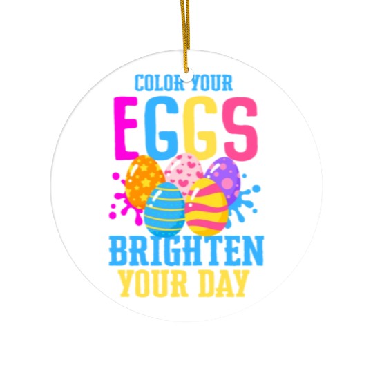 Easter Colorful Egg Dye Rabbit Egg Hunt Ceramic Ornaments