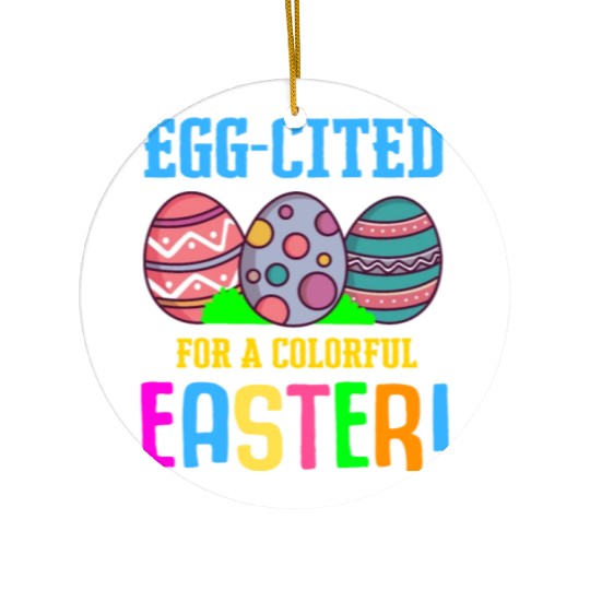 Easter Colorful Egg Dye Rabbit Egg Hunt Ceramic Ornaments