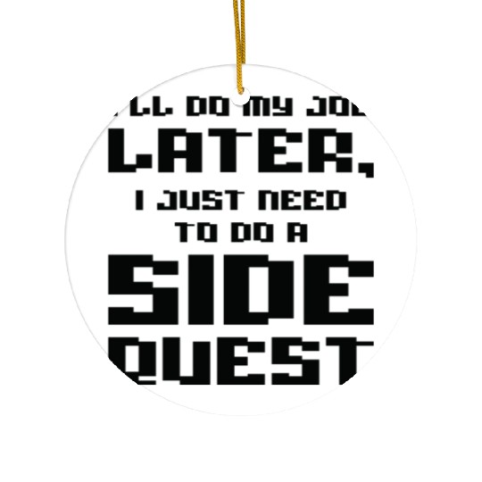 Procrastinating Panda Lover Side Quest Panda Ceramic Ornaments