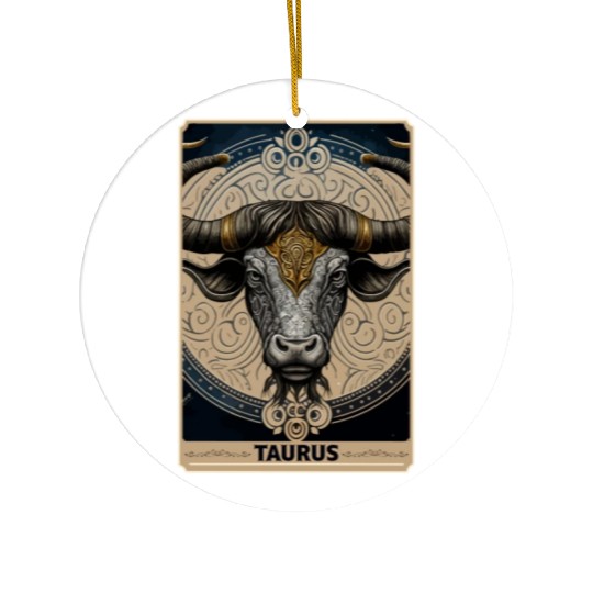 Taurus Astrology Starsign Zodiac Tarot Card Witch Ceramic Ornaments