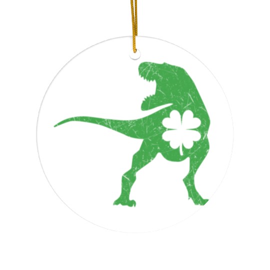 Tyrannosaurus T Rex Dinosaur St Patricks Day Irish Ceramic Ornaments