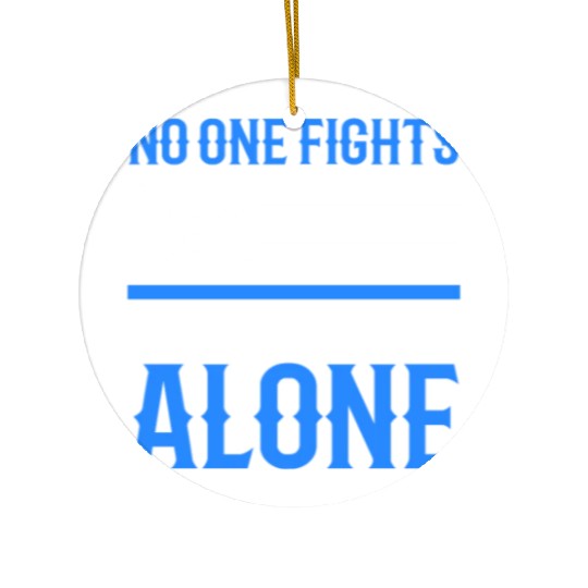 No One Fights Alone Thin Blue Line Police Ceramic Ornaments