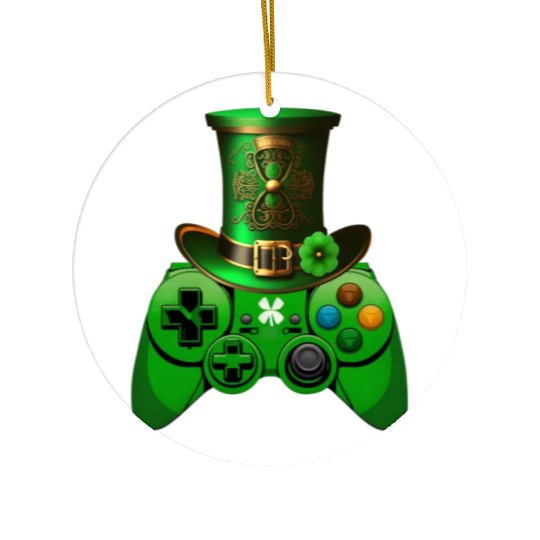 St Patricks Day Video Game Ceramic Ornaments | Gamer Leprechau