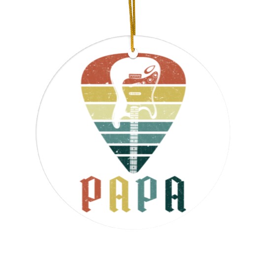 Retro Papa Bass Guitar Player Ceramic Ornaments