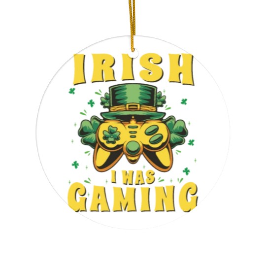 Video Game Controller, Irish I Was Gaming St Ceramic Ornaments