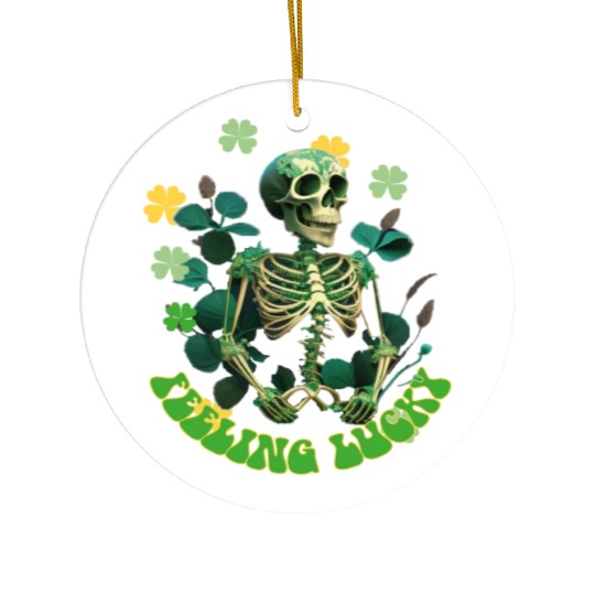 feeling lucky Ceramic Ornaments