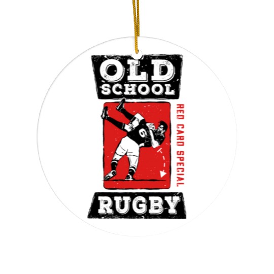 Old School Rugby Red Card Special Ceramic Ornaments
