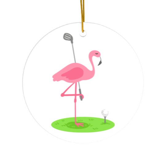 Golf Flamingo Golfing Golfer Ceramic Ornaments