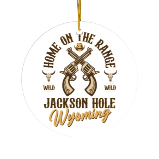 Jackson Hole Wyoming wild west town Ceramic Ornaments