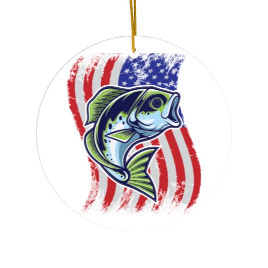 US Bass Fish Ceramic Ornaments