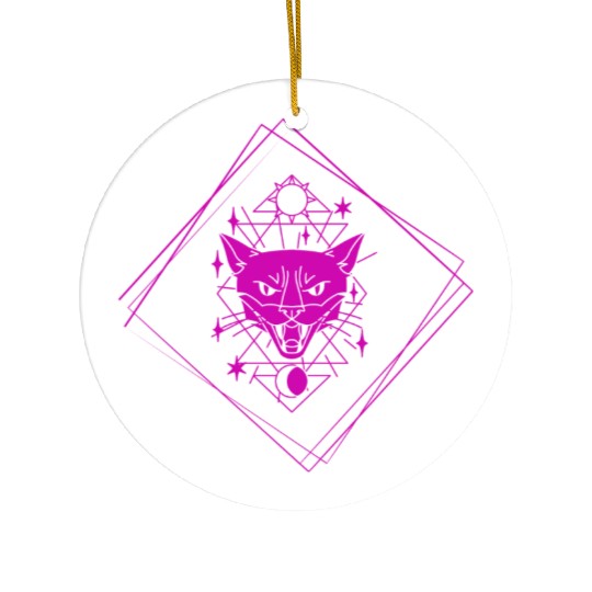 Purple cat Ceramic Ornaments