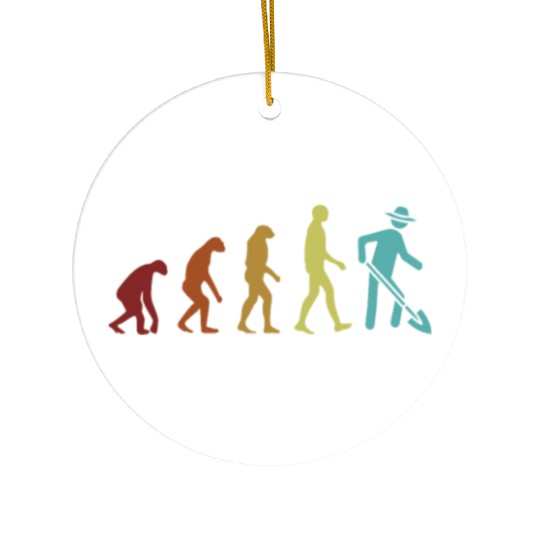 Farmer Evolution Agriculture Rancher Agribusiness Ceramic Ornaments