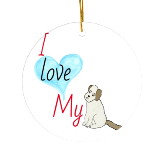I love my dog friend Ceramic Ornaments