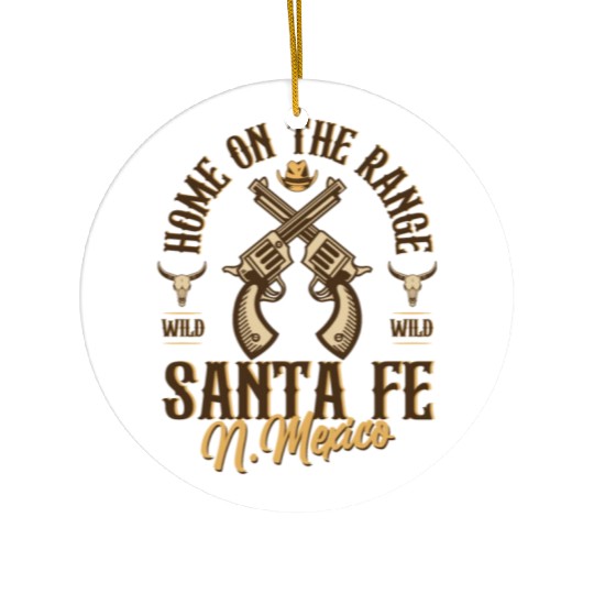 Santa Fe New Mexico wild west town Ceramic Ornaments