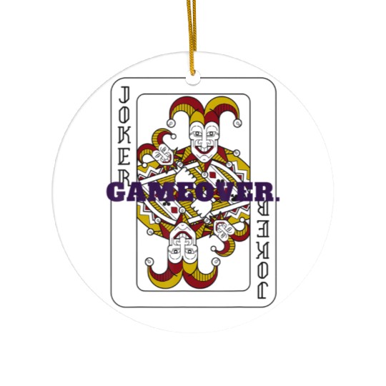 GAME OVER Joker Playing Card Ceramic Ornaments