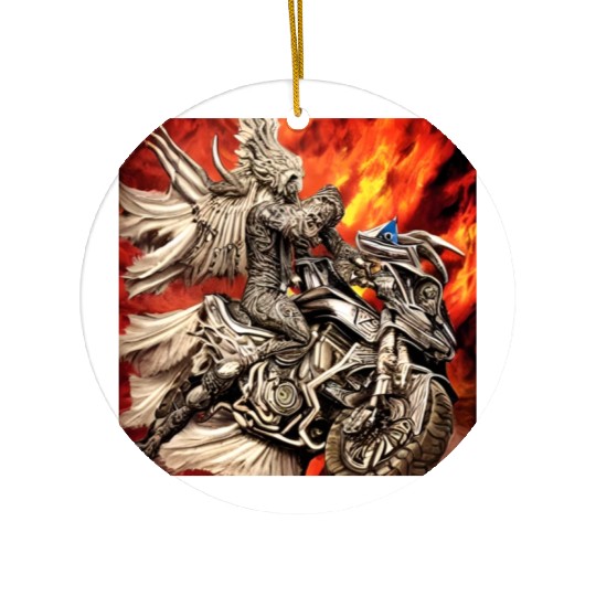 Devil Hellfire Riding Motorcycle Ceramic Ornaments