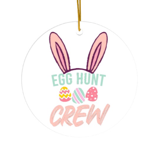 Egg Hunt Crew Funny Easter Day Ceramic Ornaments