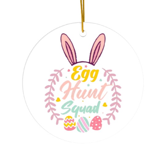 Egg Hunt Squad Hunting Season Funny Easter Day Ceramic Ornaments