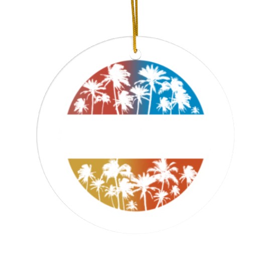 Cozumel Mexico Stylish Vacation Souvenir Palm Tree Ceramic Ornaments