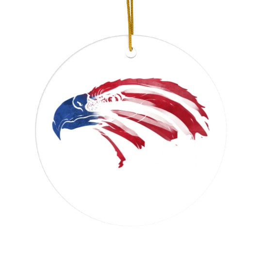 Bald Eagle Us Flag Colors Ceramic Ornaments