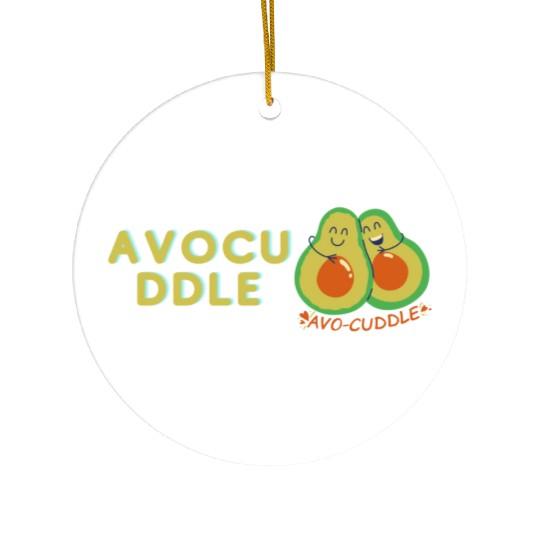 funny avocado logo Ceramic Ornaments