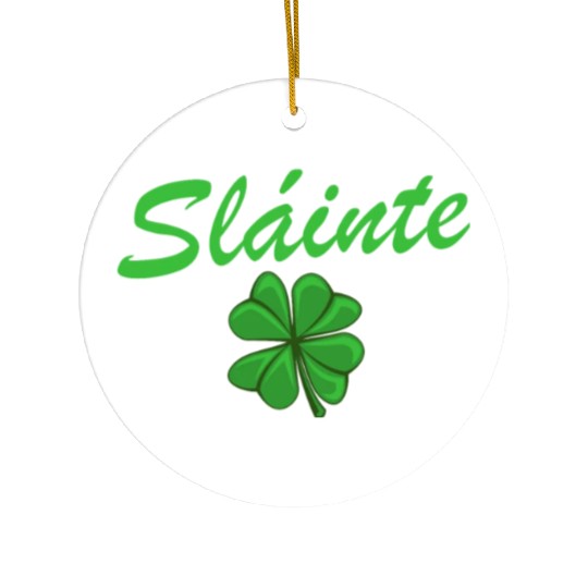 Slainte Shamrock Cheers Salute St. Patrick's Day Ceramic Ornaments
