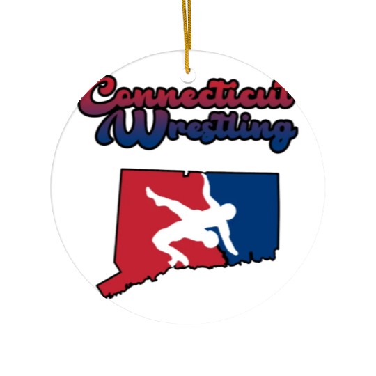 Connecticut Wrestling Ceramic Ornaments