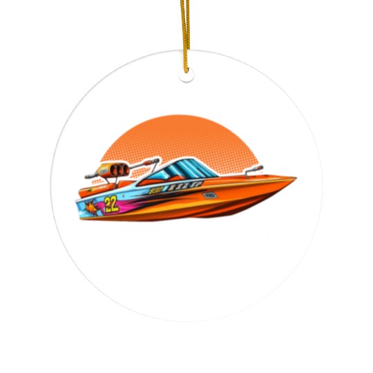 Drag Boat Racing Racer Speed Boat Driver Ceramic Ornaments