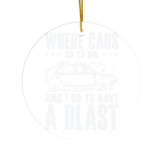 Demolition Derby Car Demo Driver Ceramic Ornaments