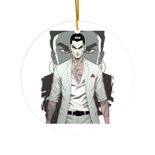 Japan Yakuza Greeny Face Ceramic Ornaments