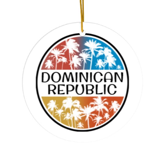 Dominican Republic Palm Tree Stylish Vacation Ceramic Ornaments