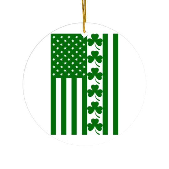 St Patricks Day American Flag Ceramic Ornaments