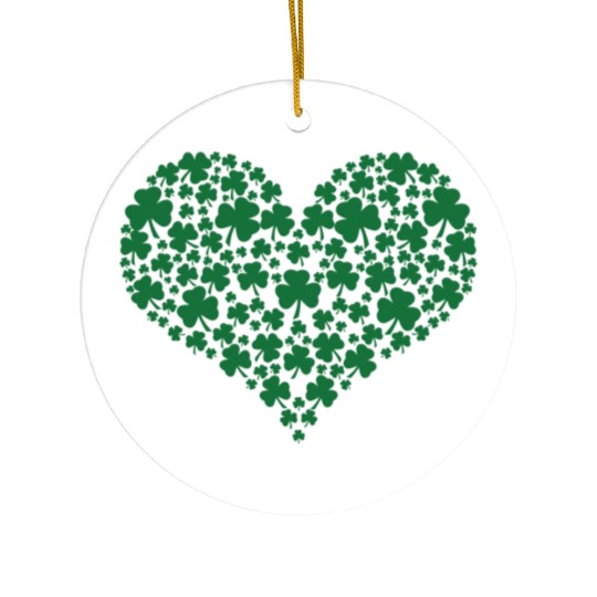 Shamrock Heart Ceramic Ornaments