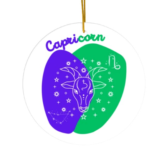 Cosmic Climb A Minimalist Capricorn Design Ceramic Ornaments