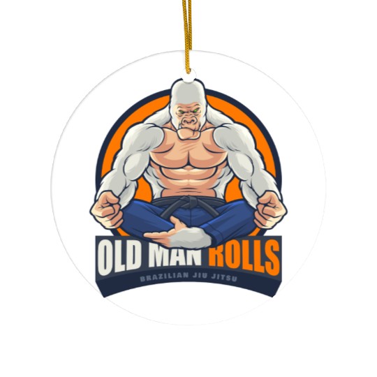 Old Man Rolls Gorilla Jiu Jitsu Fighter Ceramic Ornaments