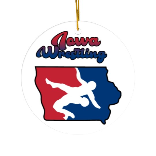 Iowa Wrestling Ceramic Ornaments