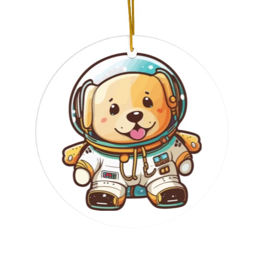 Dog with space suit, astronaut dog Ceramic Ornaments