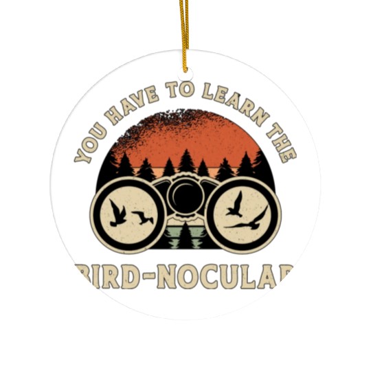 Bird Watching The Bird Nocular Retro Bird Watcher Ceramic Ornaments