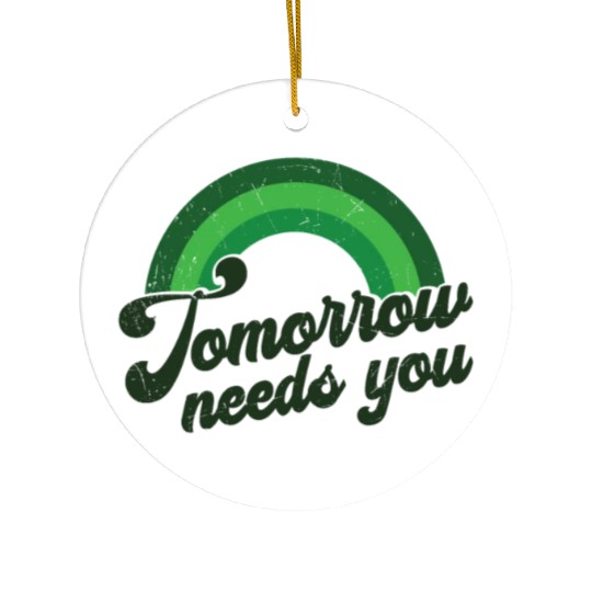 Rainbow Mental Health Tomorrow Needs You Ceramic Ornaments