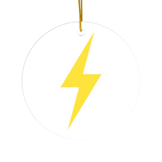 LIGHTNING BOLT ICON yellow Ceramic Ornaments