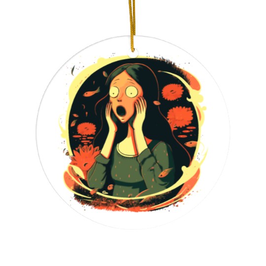 Surreal Scream Lisa Ceramic Ornaments