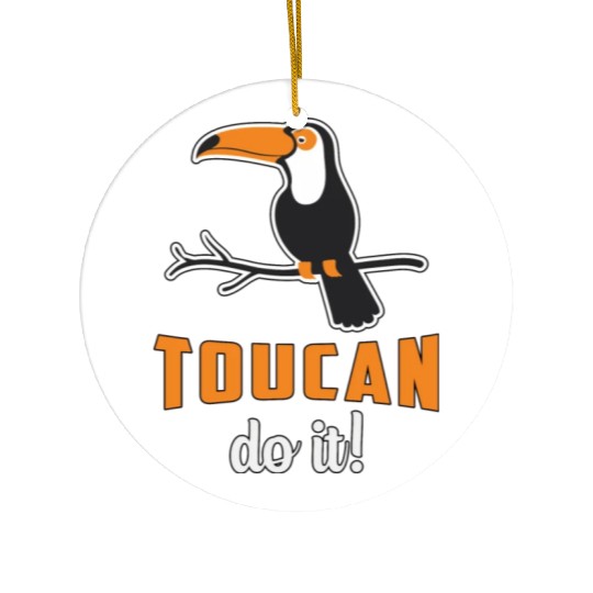 Toucan Do It Bird Watcher Watching Retro Toucans Ceramic Ornaments