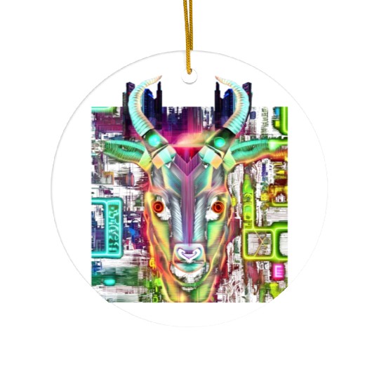 Neon Baphomet Ceramic Ornaments