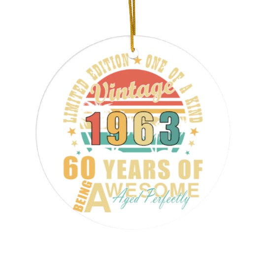 60th birthday 60 years born 1963 Ceramic Ornaments