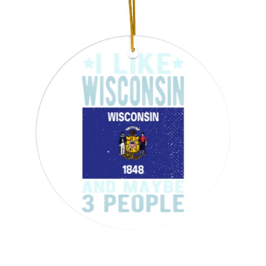 Wisconsin Flag US State Ceramic Ornaments