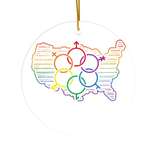 Clarksville Pride Month Pride Flag LGBT Community Ceramic Ornaments