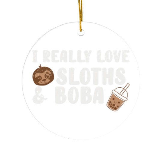 Cute Lazy Sloth Boba Tea Sweet Bubble Tea Ceramic Ornaments