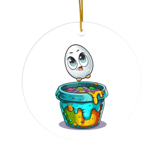 Easter Prepare To Dye Funny Egg Hunting Ceramic Ornaments